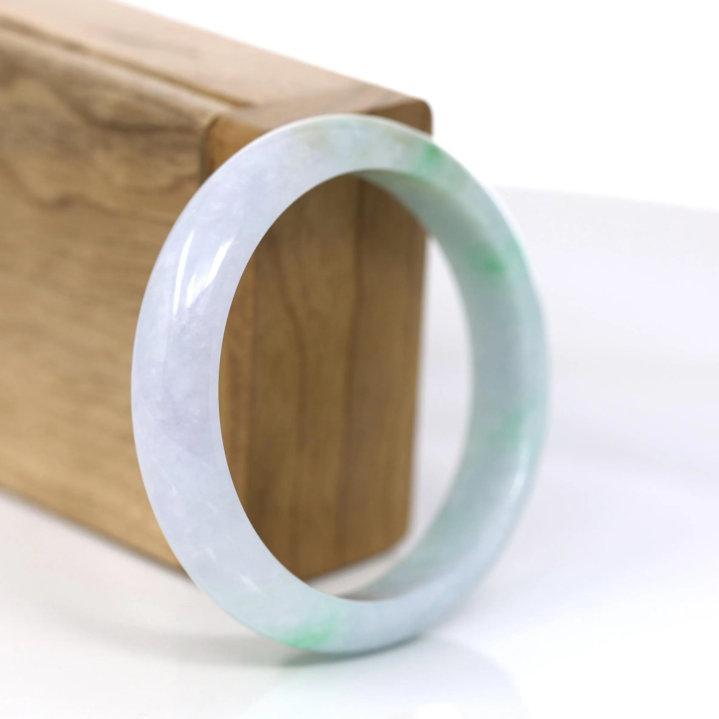Baikalla™ "Classic Bangle" Genuine Jadeite Jade Lavender & Green Bangle Bracelet (56.83mm)#371