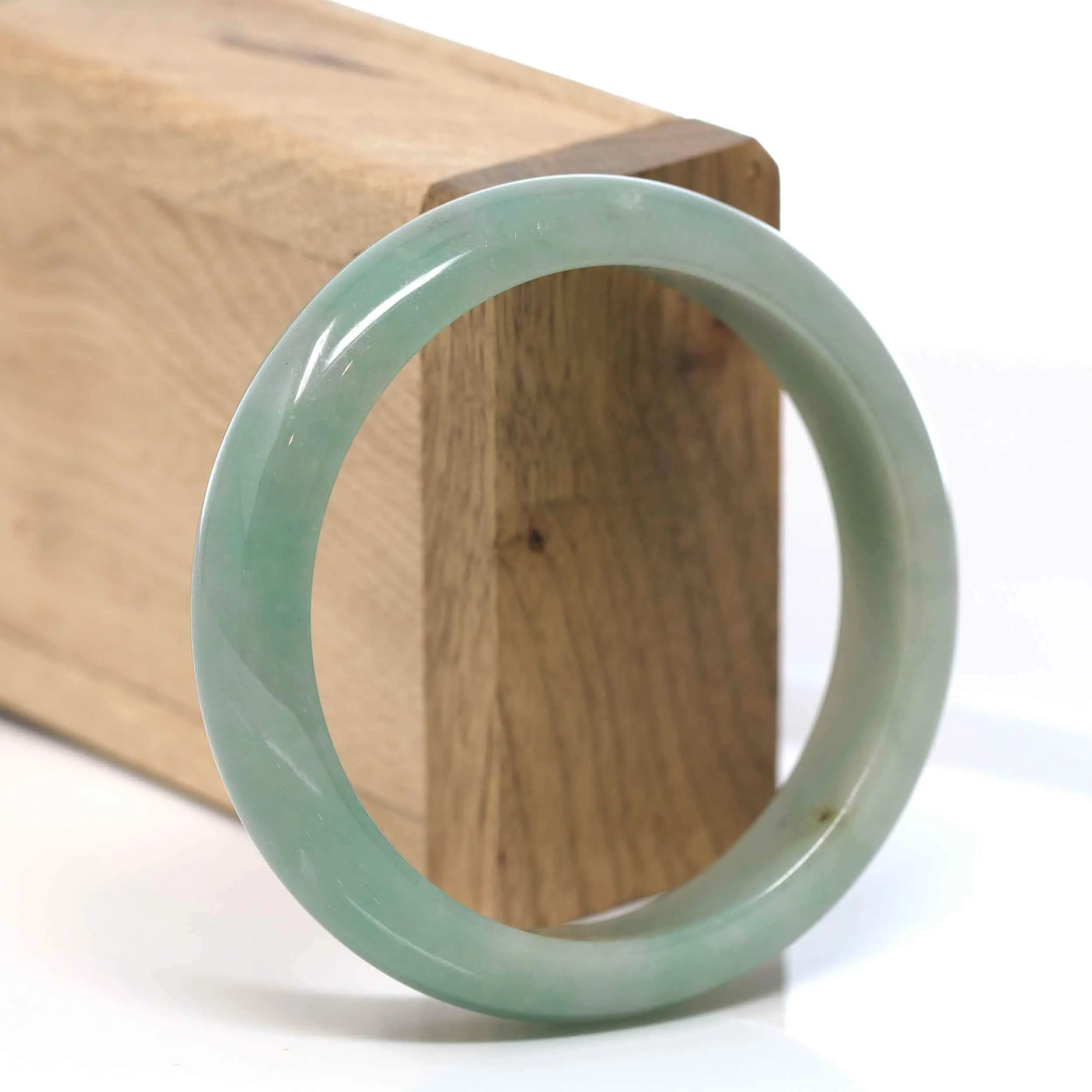 Baikalla "Classic Bangle" Green Natural Jadeite Jade Bangle ( 56.51 mm )#302