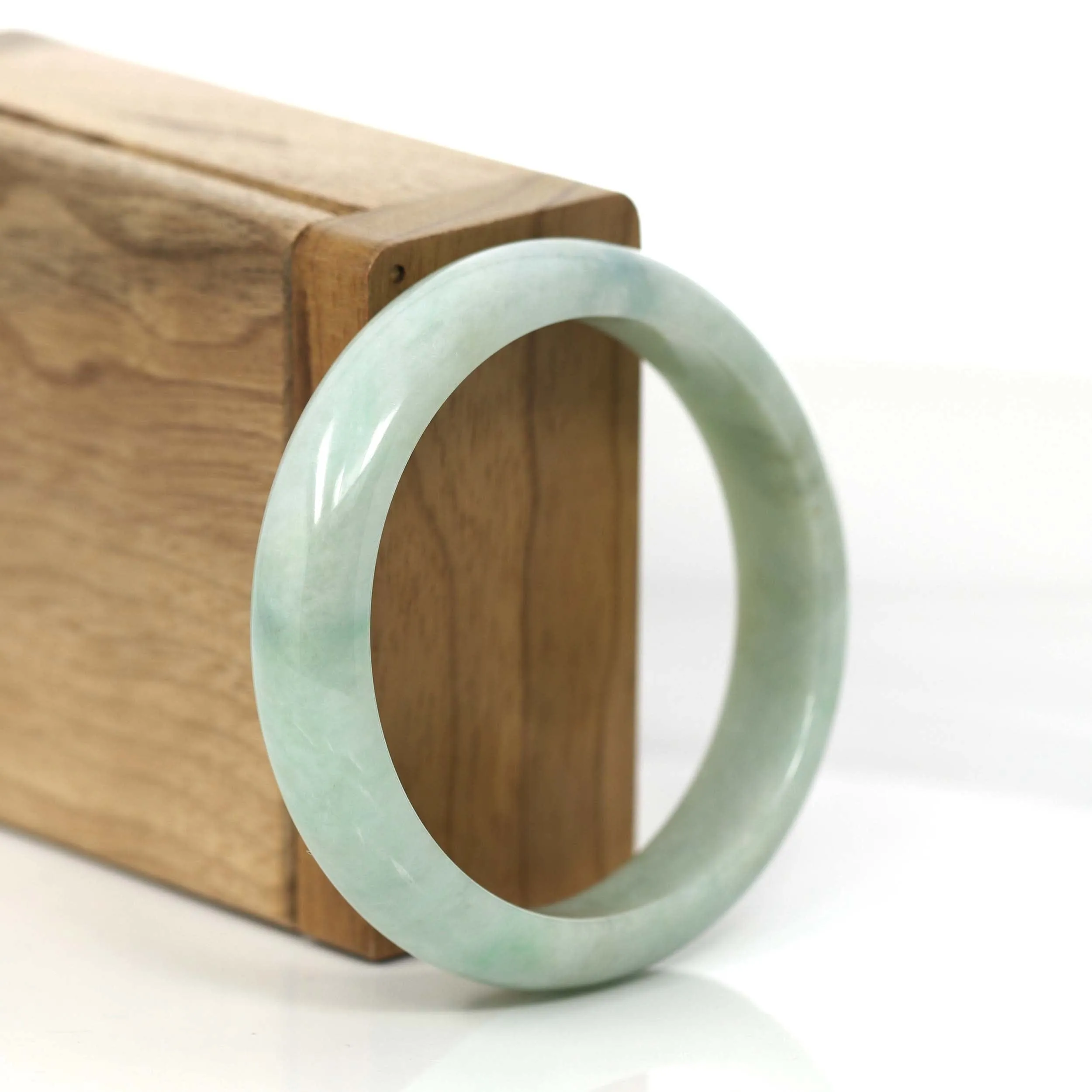 Baikalla "Classic Bangle" Yellow Green Natural Burmese Jadeite Jade Bangle (53.67mm )#828