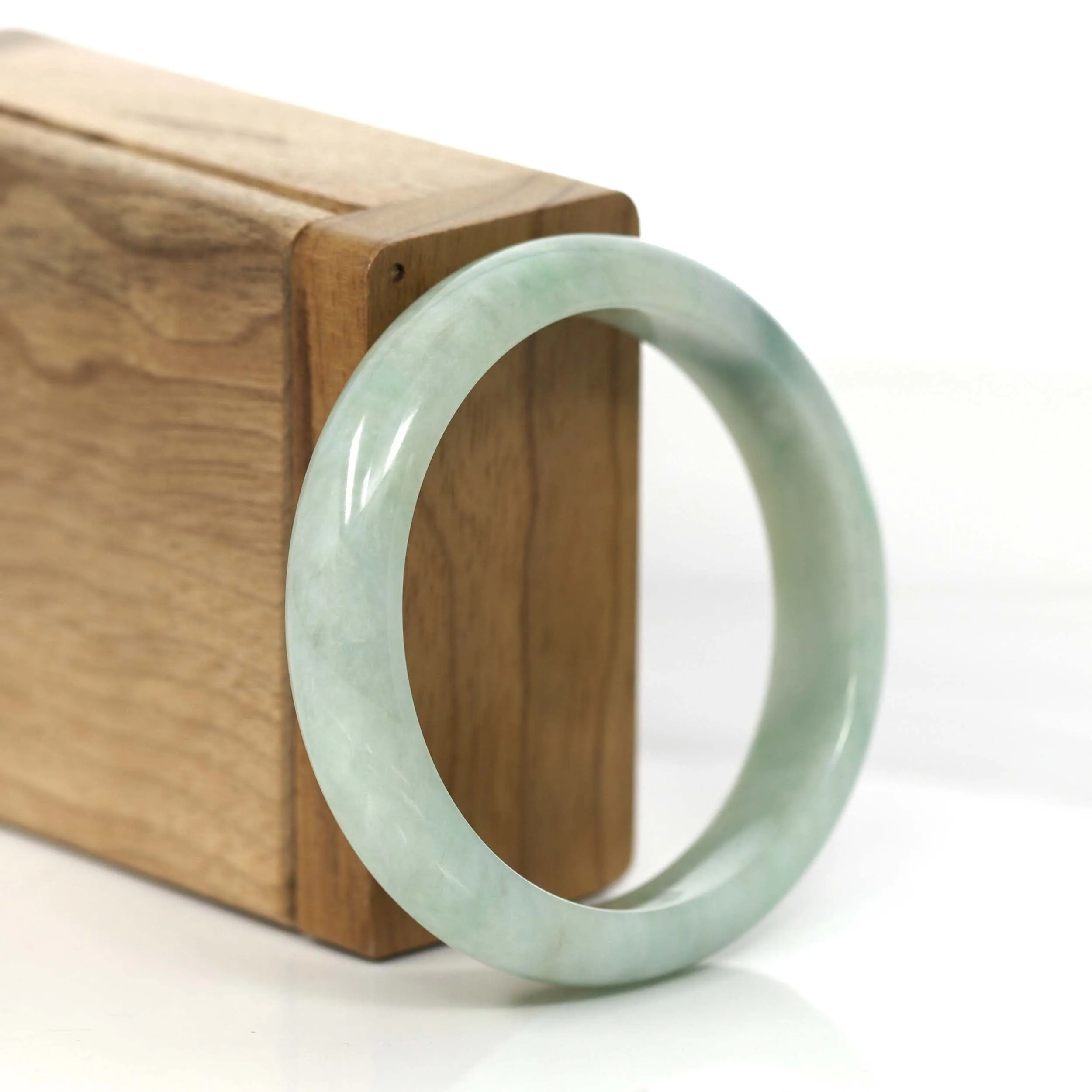 Baikalla "Classic Bangle" Yellow Green Natural Burmese Jadeite Jade Bangle (53.67mm )#828