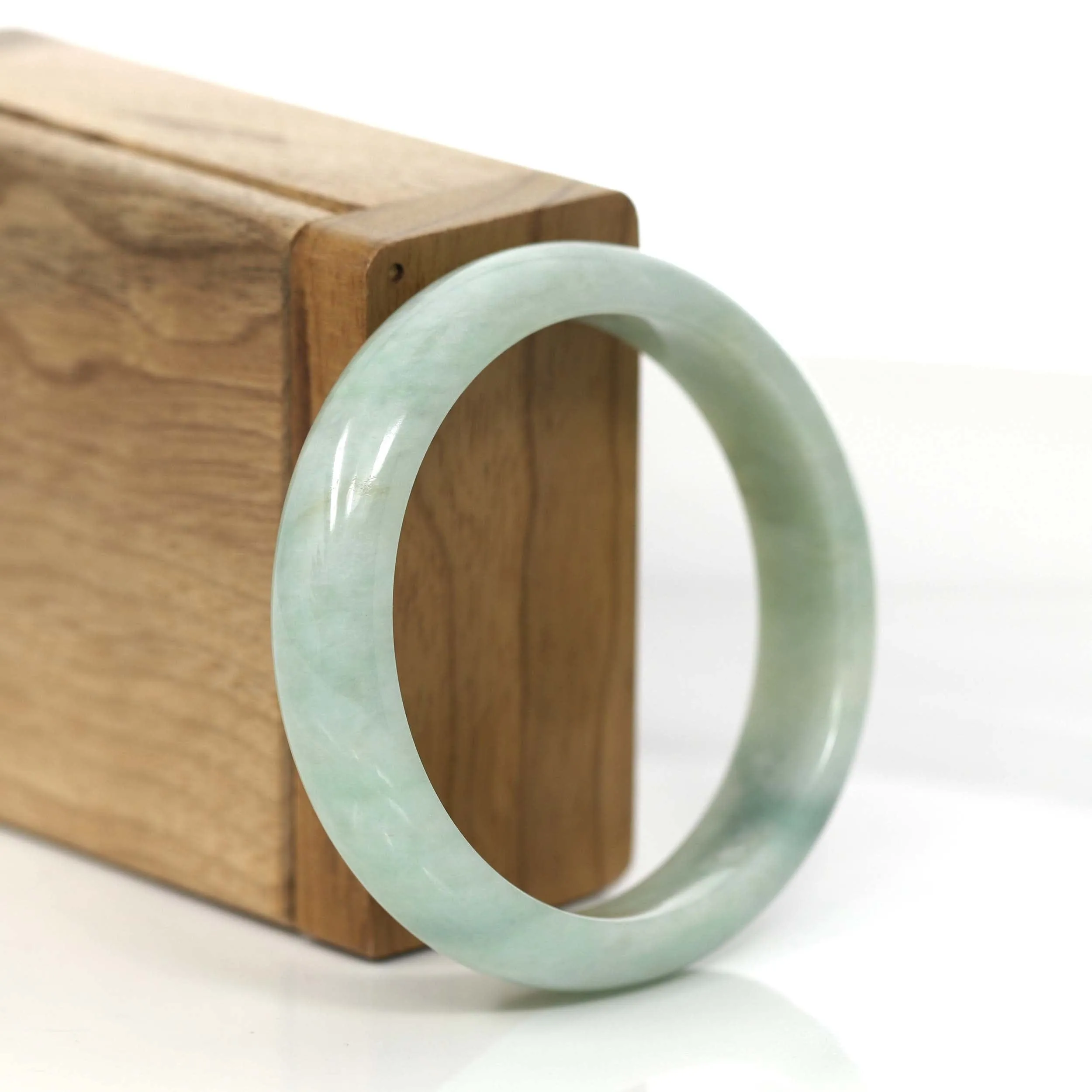Baikalla "Classic Bangle" Yellow Green Natural Burmese Jadeite Jade Bangle (53.67mm )#828