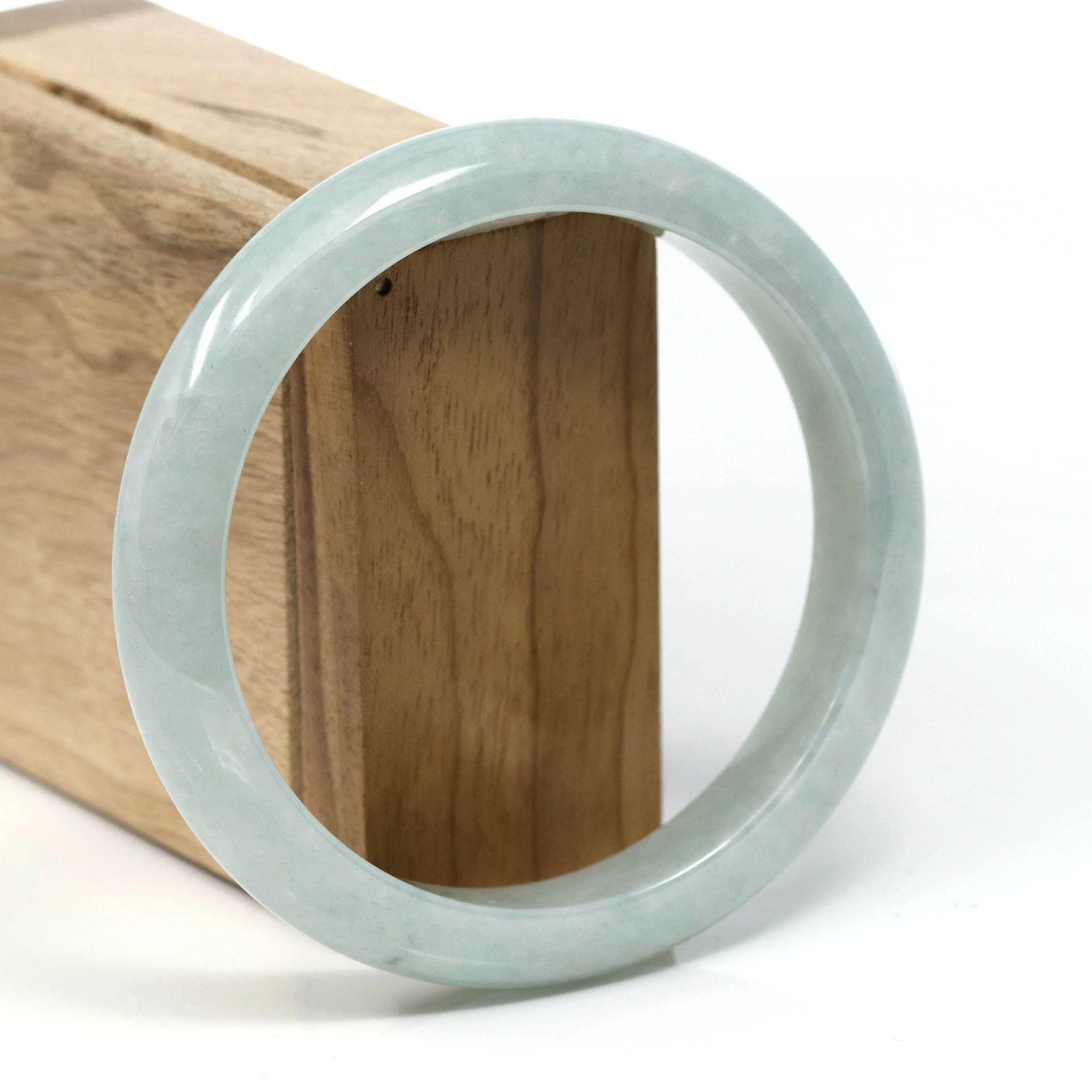 Baikalla™ "Classic" Genuine Jadeite Jade Green Bangle Bracelet (62.68mm) #T261