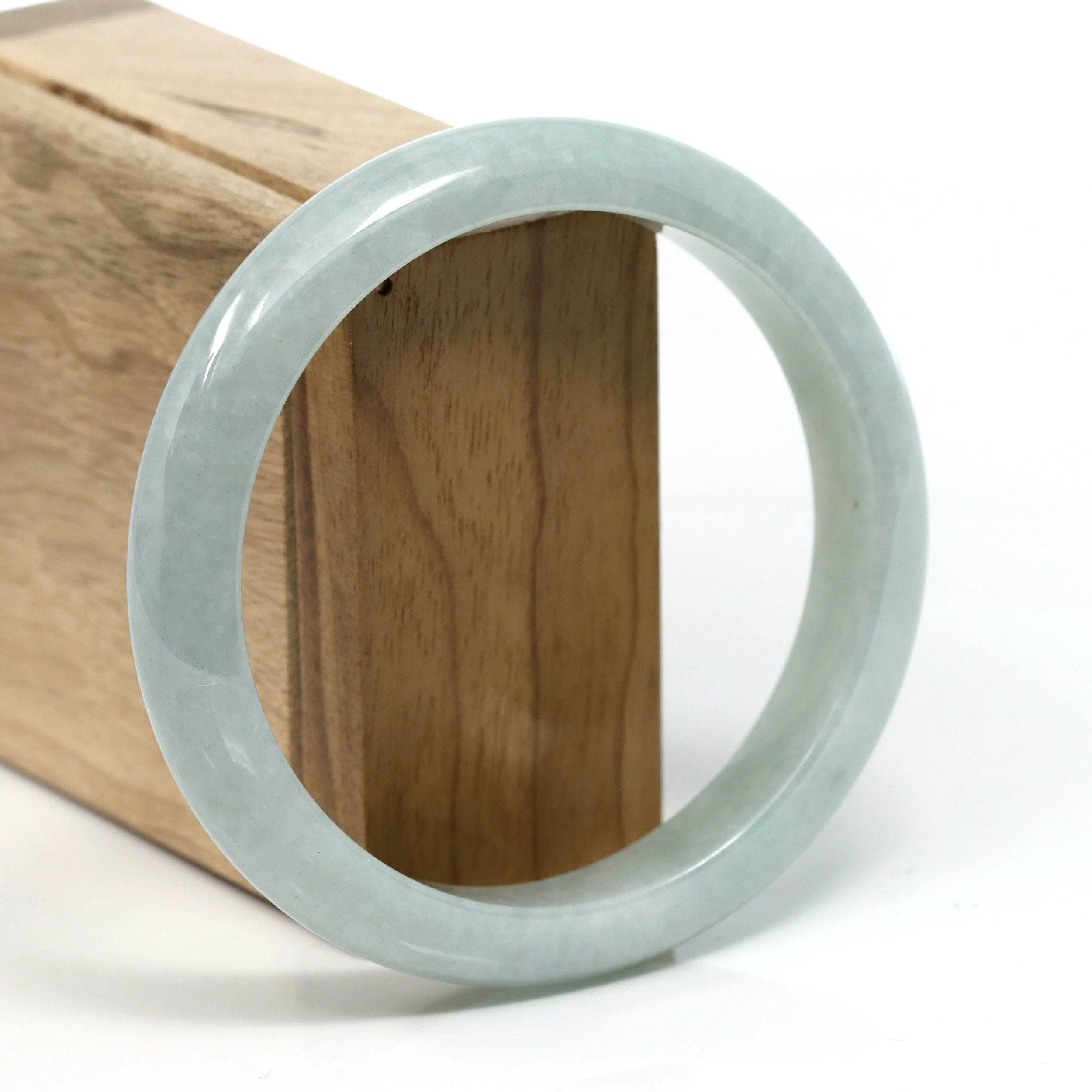 Baikalla™ "Classic" Genuine Jadeite Jade Green Bangle Bracelet (62.68mm) #T261