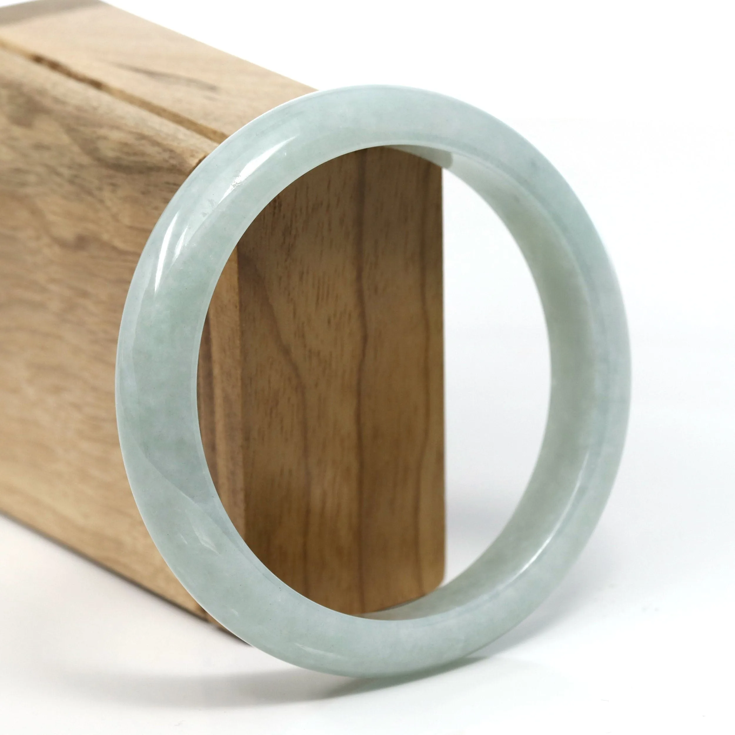 Baikalla™ "Classic" Genuine Jadeite Jade Green Bangle Bracelet (62.68mm) #T261