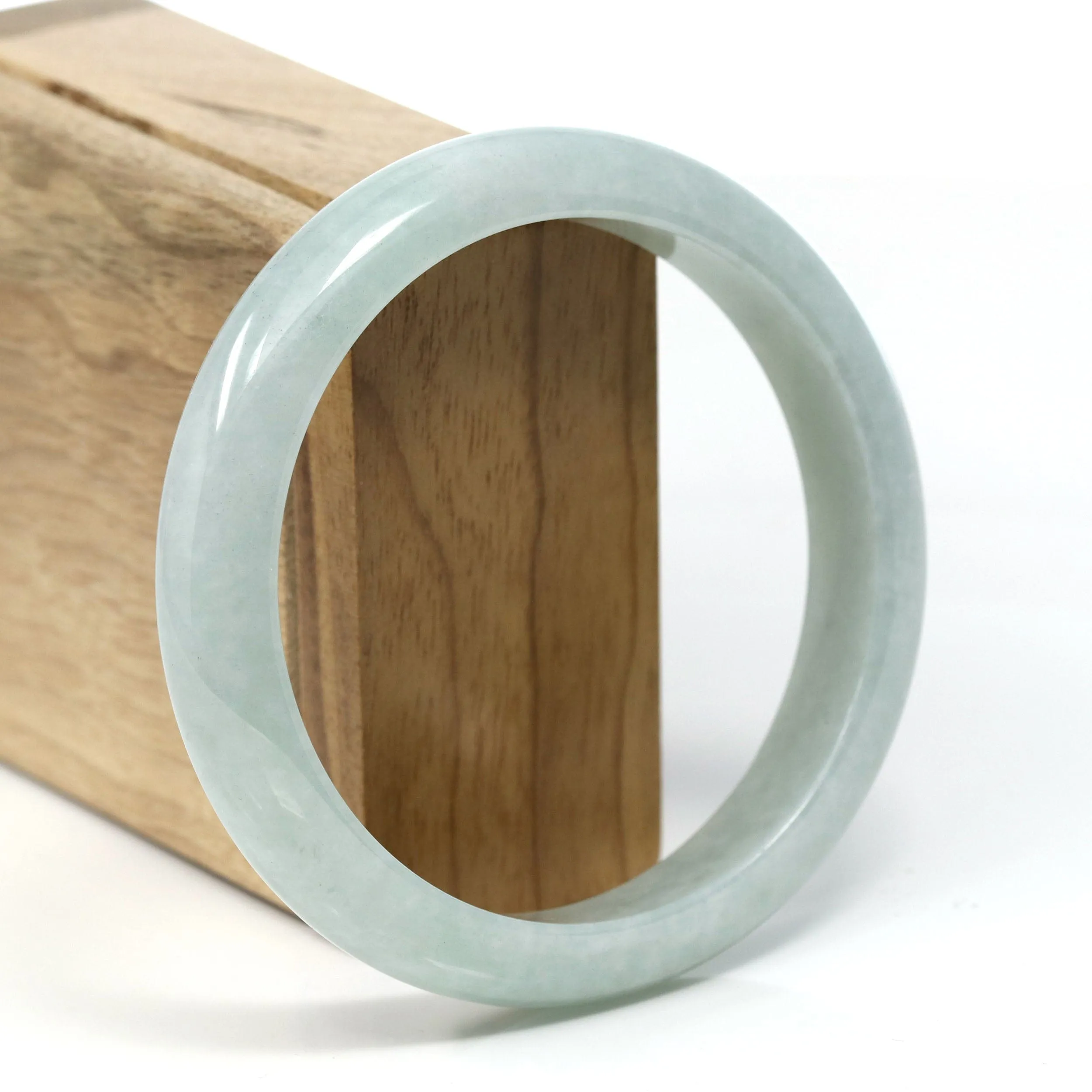 Baikalla™ "Classic" Genuine Jadeite Jade Green Bangle Bracelet (62.68mm) #T261