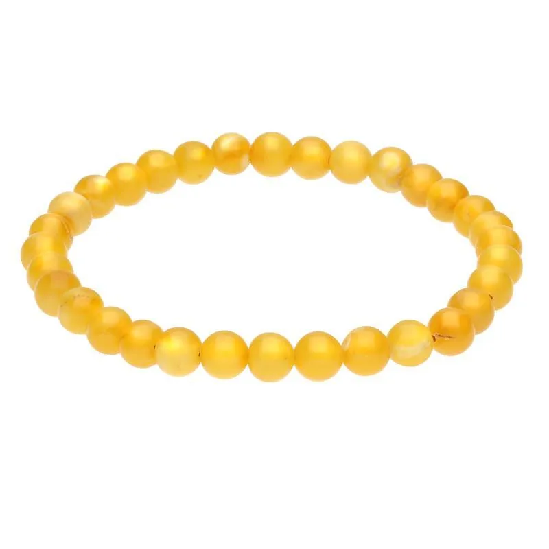 Baltic Amber 5mm Small Bead Stretch Bracelet