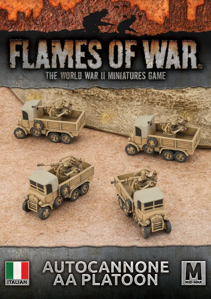 Battlefront Miniatures Flames of War Italian Autocannone AA Platoon FOW IBX20