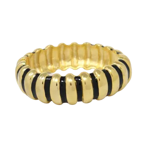 Black Enamel Ribbed Bracelet