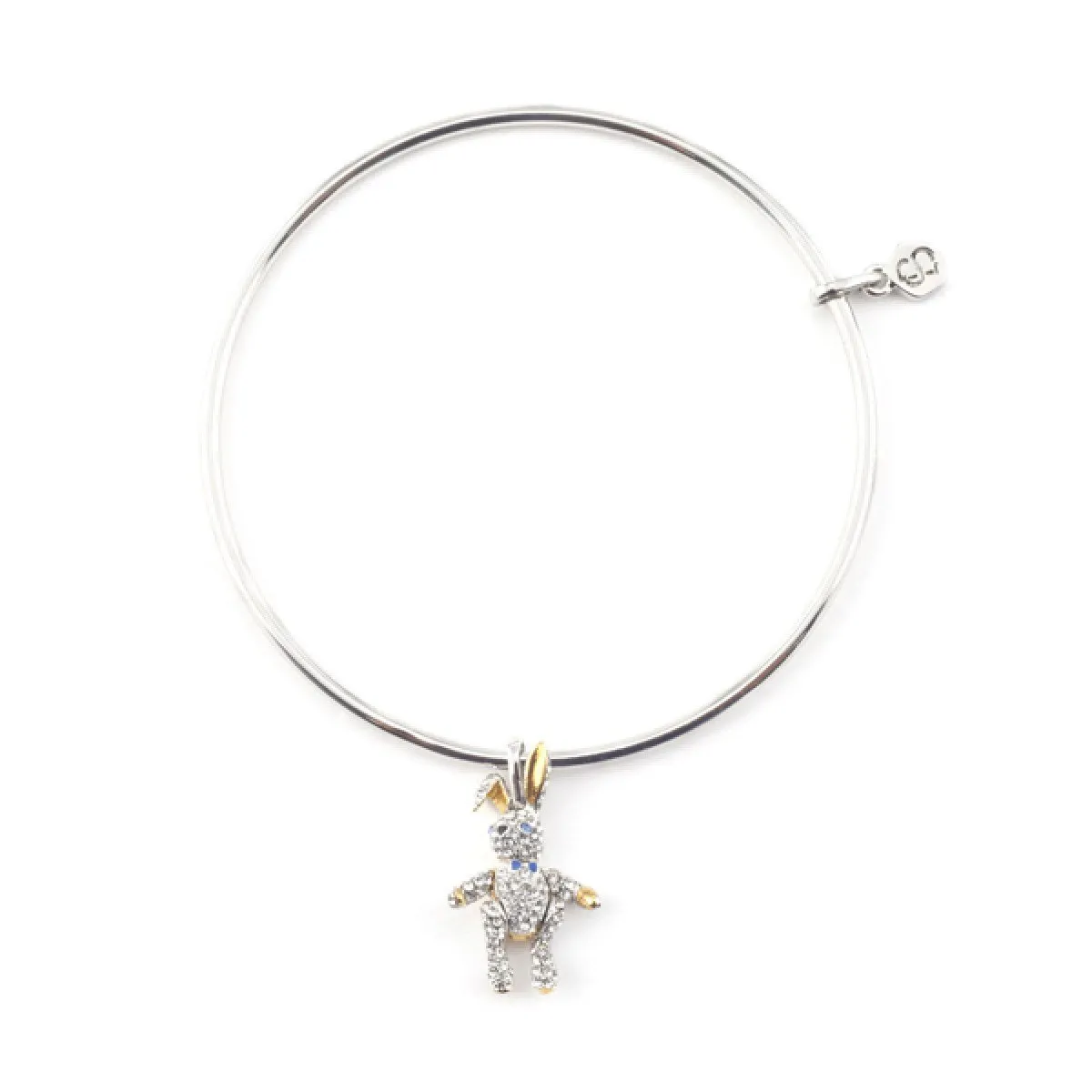 Bunny Rabbit Charm Bangle Bracelet Crystal by Bill Skinner