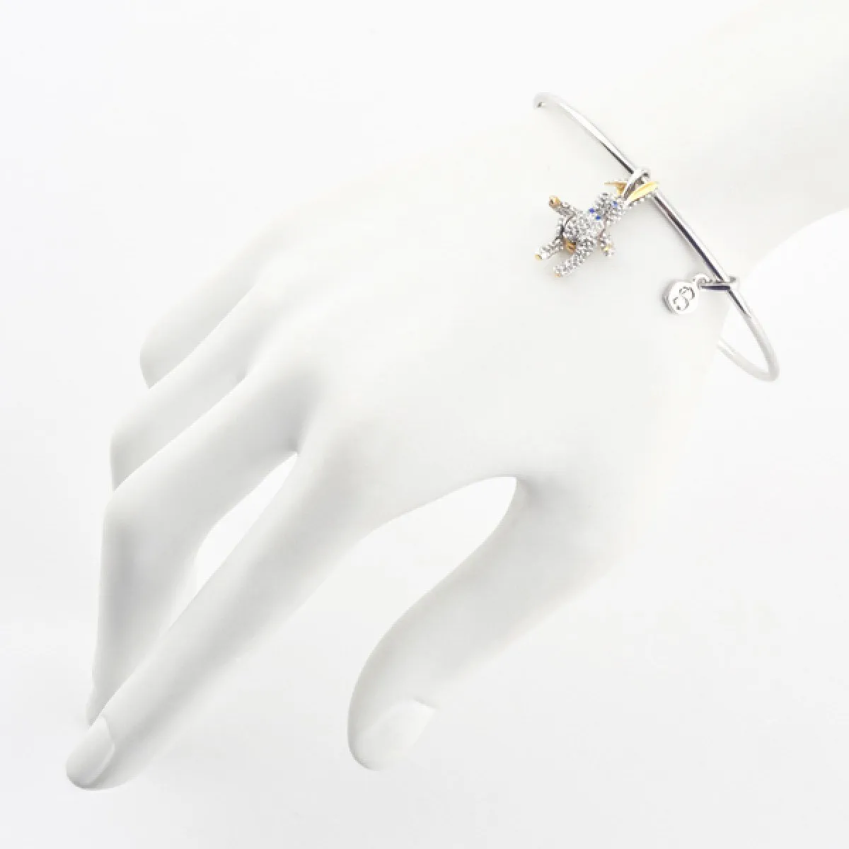 Bunny Rabbit Charm Bangle Bracelet Crystal by Bill Skinner