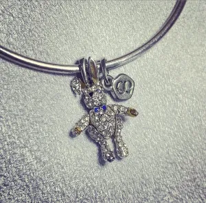 Bunny Rabbit Charm Bangle Bracelet Crystal by Bill Skinner
