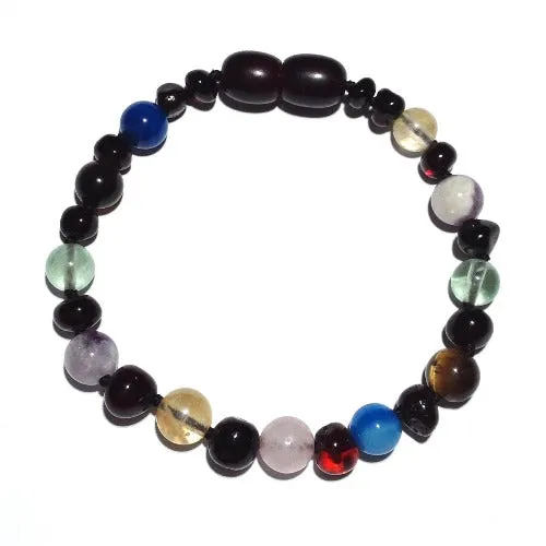 Child Dark Solace Amber Gemstone Anxiety Stress Anklet Bracelet