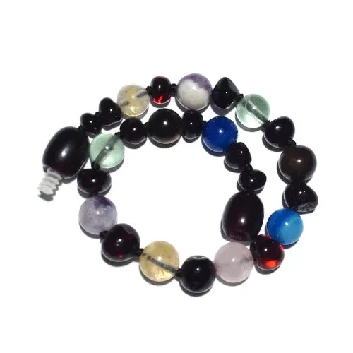 Child Dark Solace Amber Gemstone Anxiety Stress Anklet Bracelet