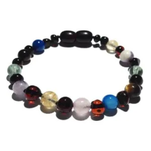 Child Dark Solace Amber Gemstone Anxiety Stress Anklet Bracelet