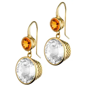 Citrine and White Topaz Earrings