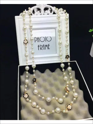 Classy Vintage Style Coco Chanel Layered Pearl Necklace