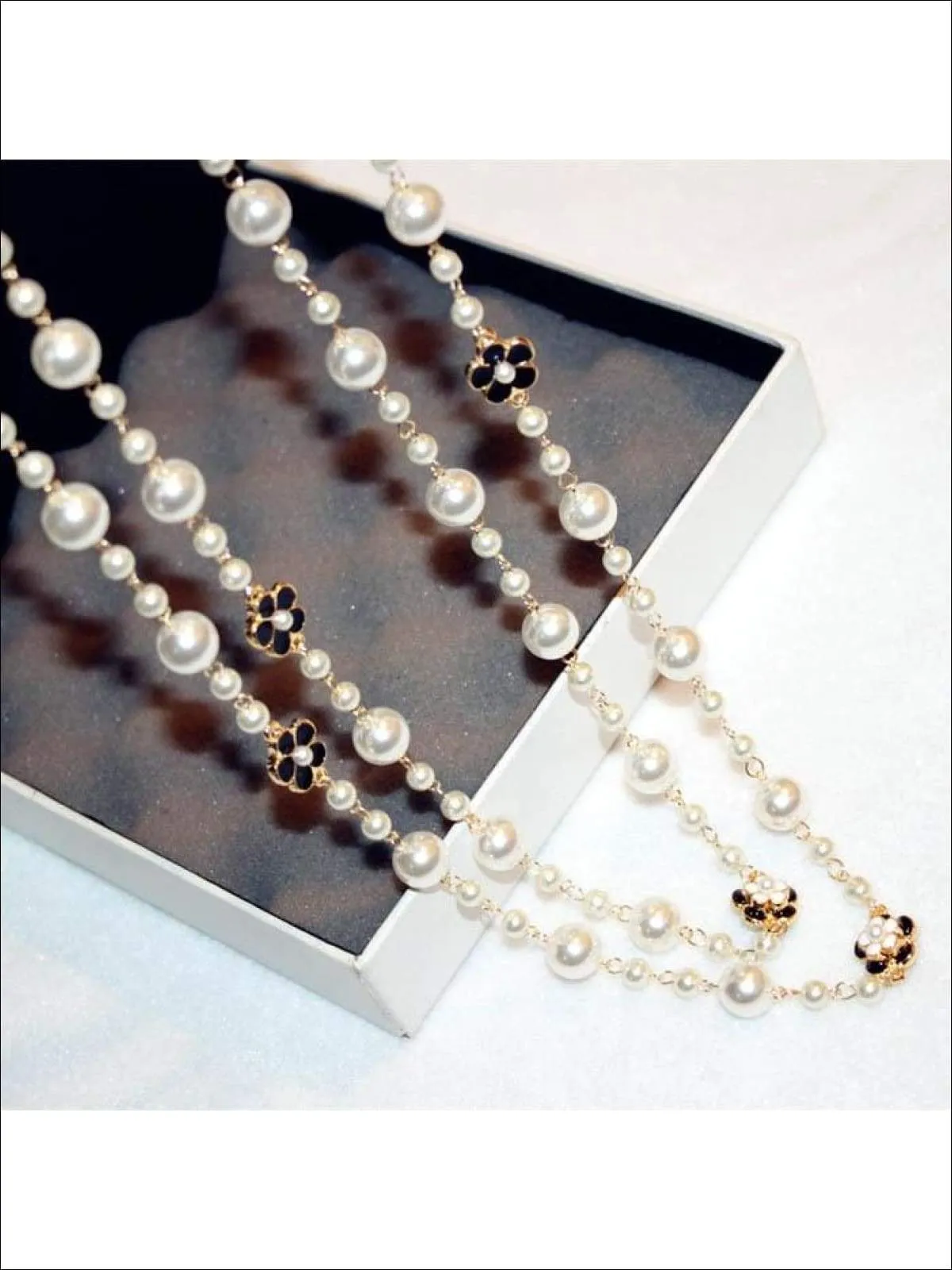 Classy Vintage Style Coco Chanel Layered Pearl Necklace