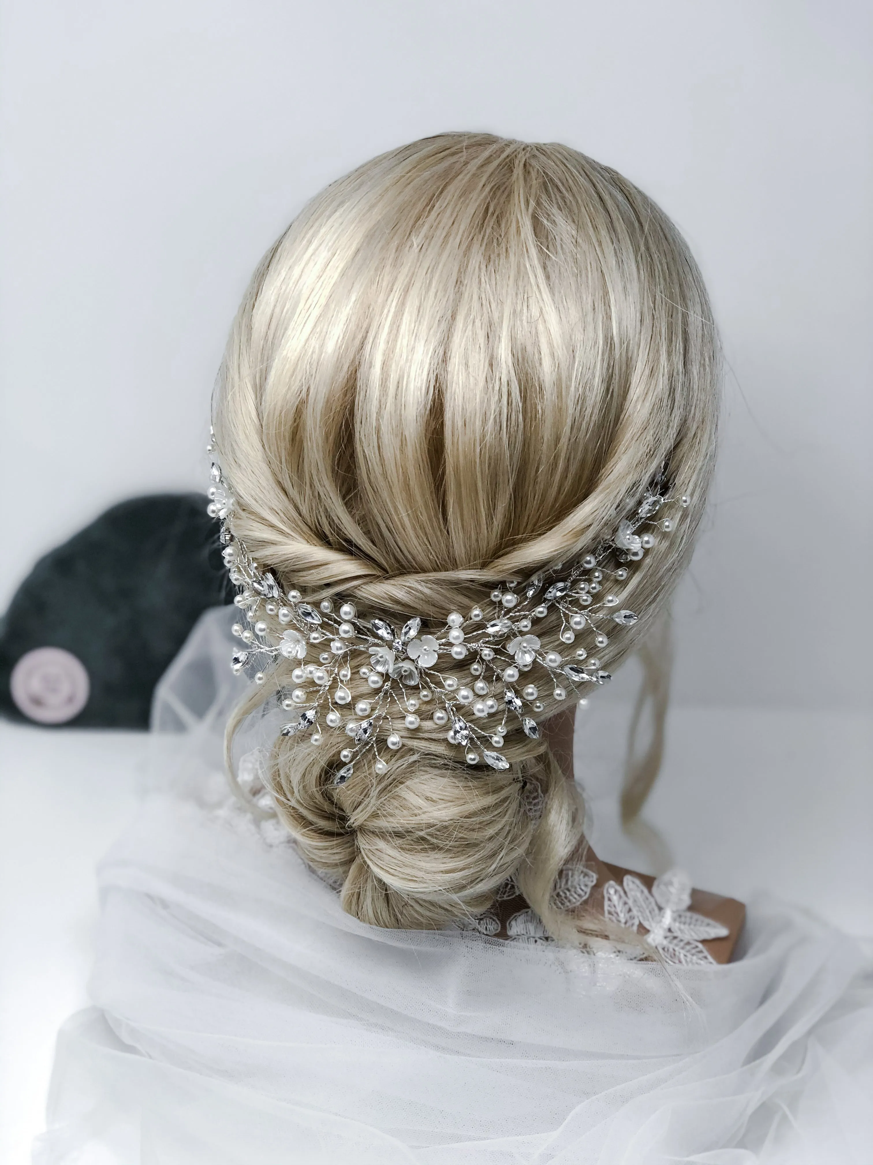 Cluster Pearl Bridal Hair Piece
