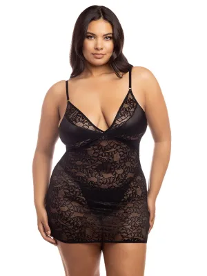 Curvy Amaya Snake Lace Babydoll