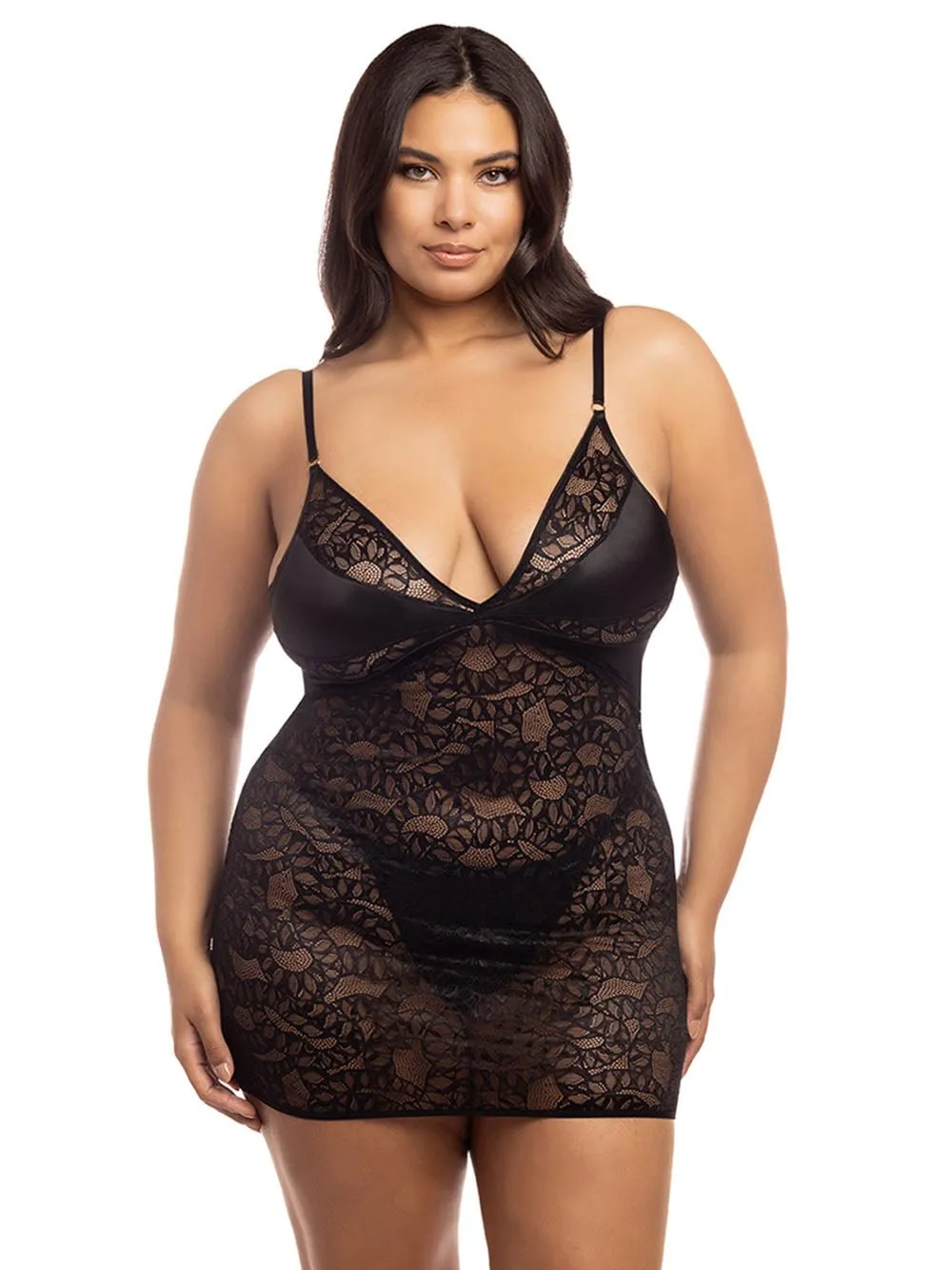 Curvy Amaya Snake Lace Babydoll