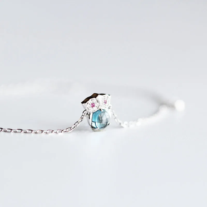 Cute Topaz Bracelet Gold Plated Silver Gemstone Jewelry Accessories Gift for Women
