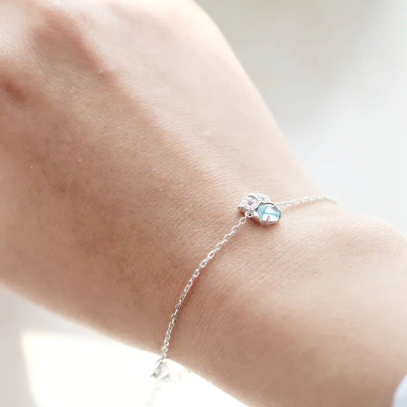 Cute Topaz Bracelet Gold Plated Silver Gemstone Jewelry Accessories Gift for Women