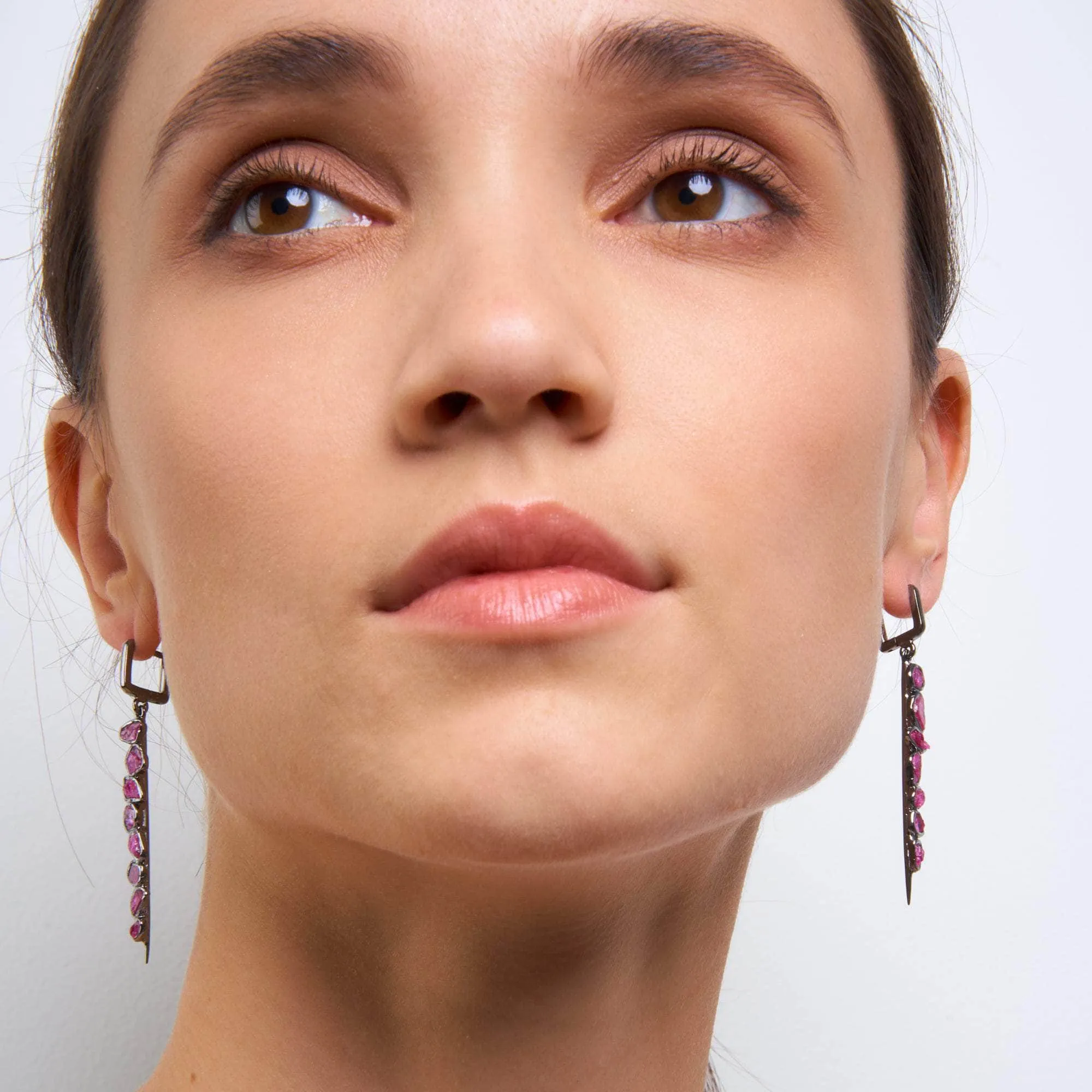 Dahlia Rough Ruby Earrings