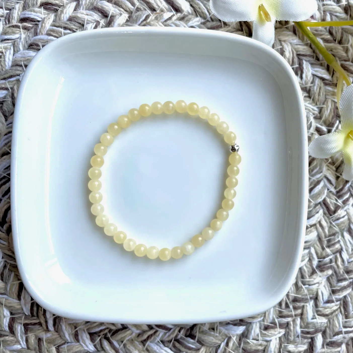 Dainty Serenity Bracelet - Yellow Jade