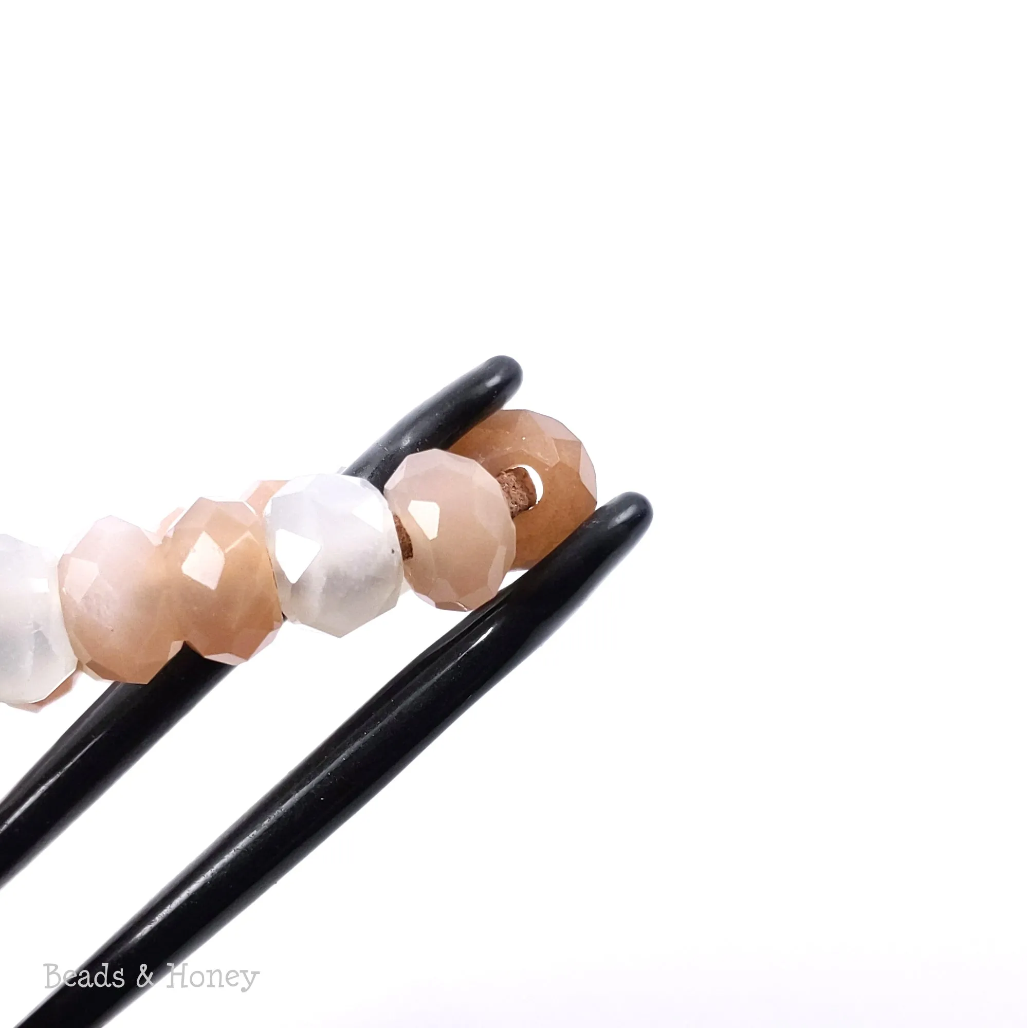Dakota Stones Mixed Moonstone Large Hole Bead Diamond Cut Faceted Rondelle 8mm (8-Inch Strand)