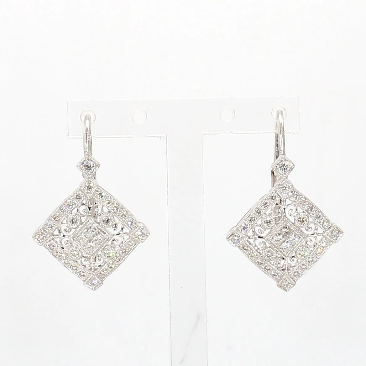 Diamond-Shaped Diamond Earrings