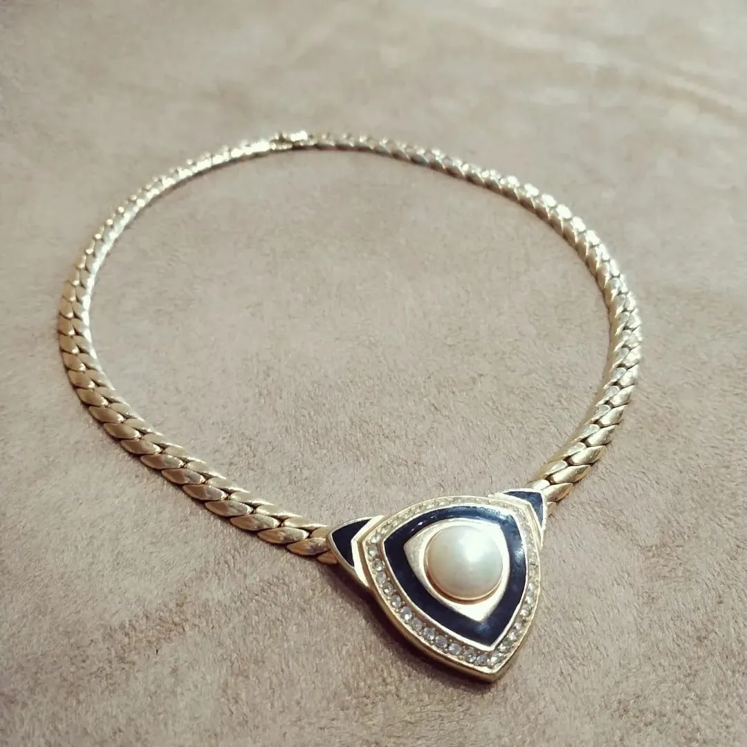 Dior vintage Black/Pearl Necklace