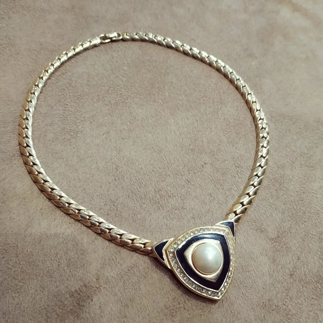 Dior vintage Black/Pearl Necklace