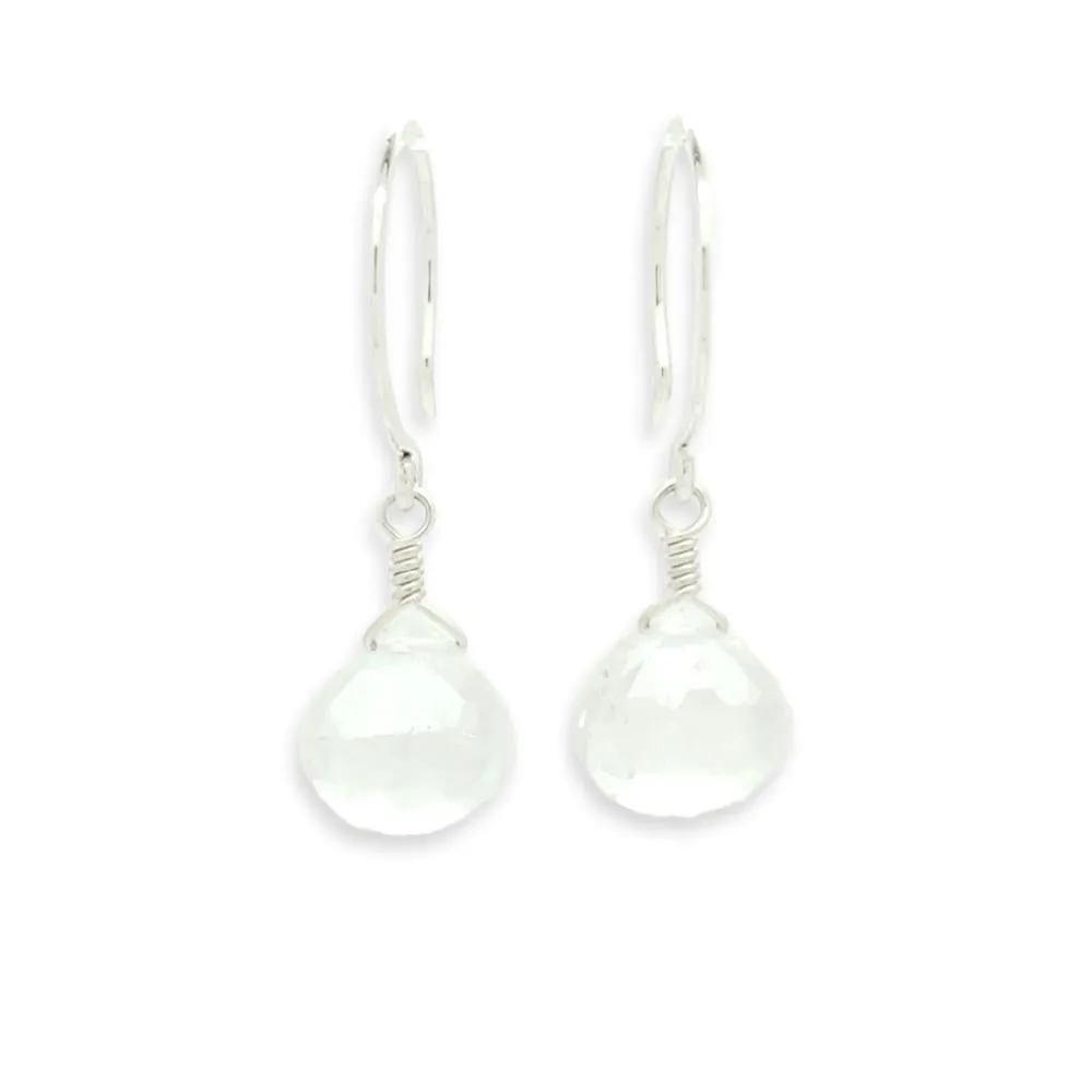 Earrings - Tivoli White Topaz Gemstone Drops Sterling by Foamy Wader