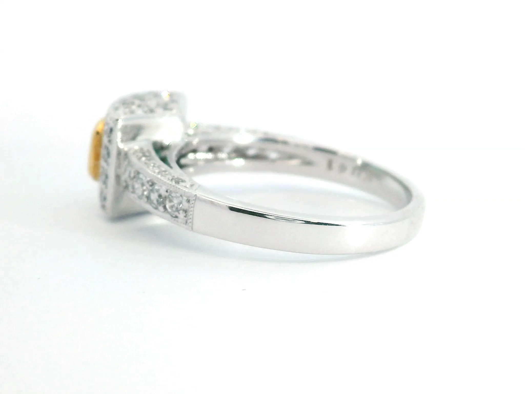 Emerald & Diamond Halo Engagement Ring