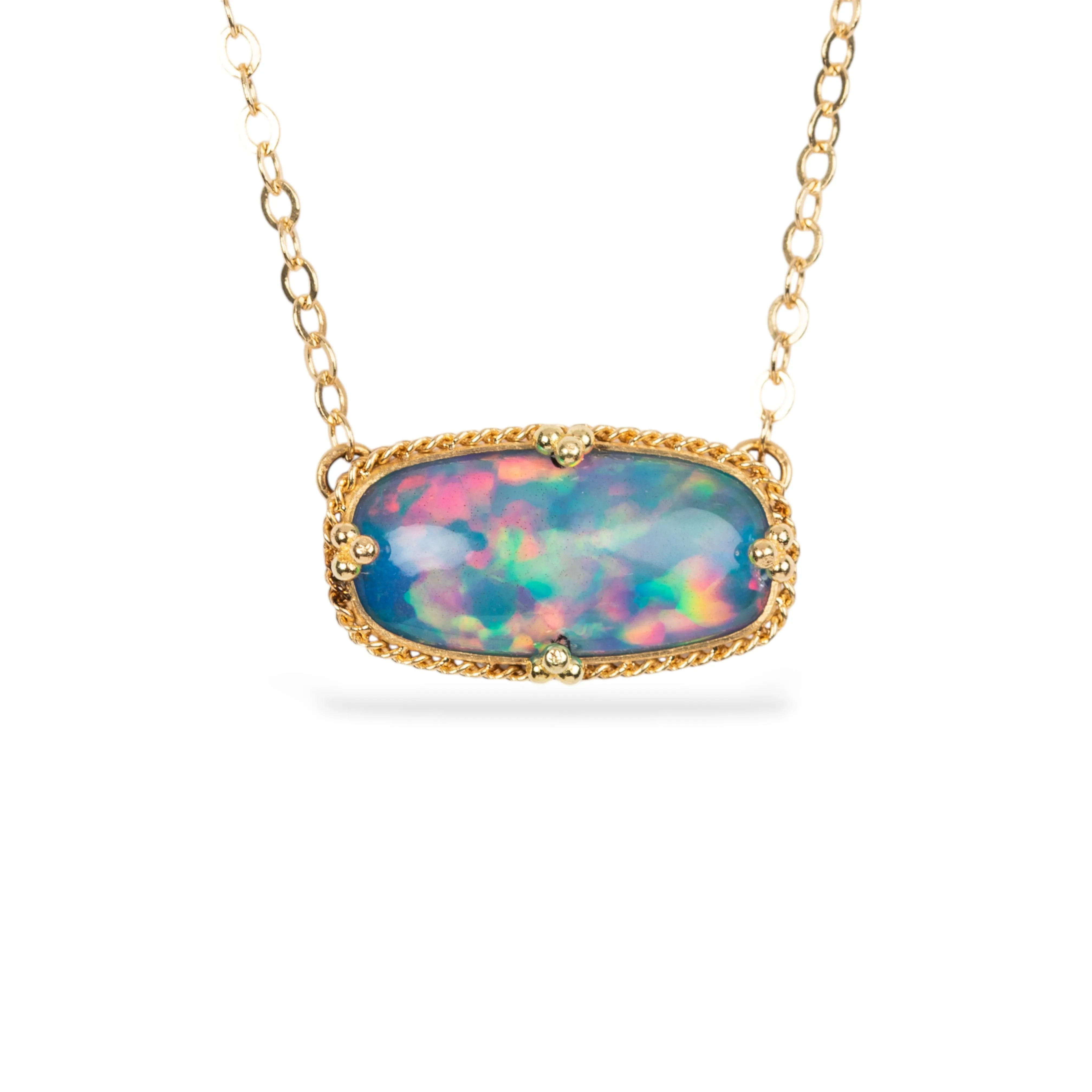 Ethiopian Opal Landscape Necklace