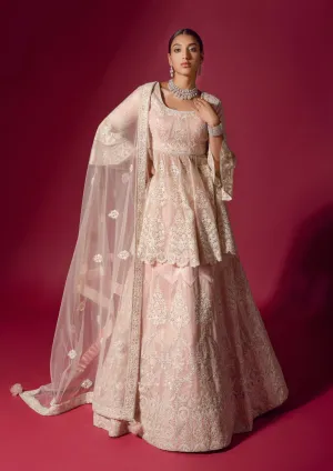 Exquisite Peach Designer Lehenga Choli with Intricate Embroidery