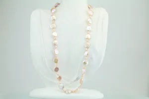 Freshwater Coin Pearl Necklace 21"
