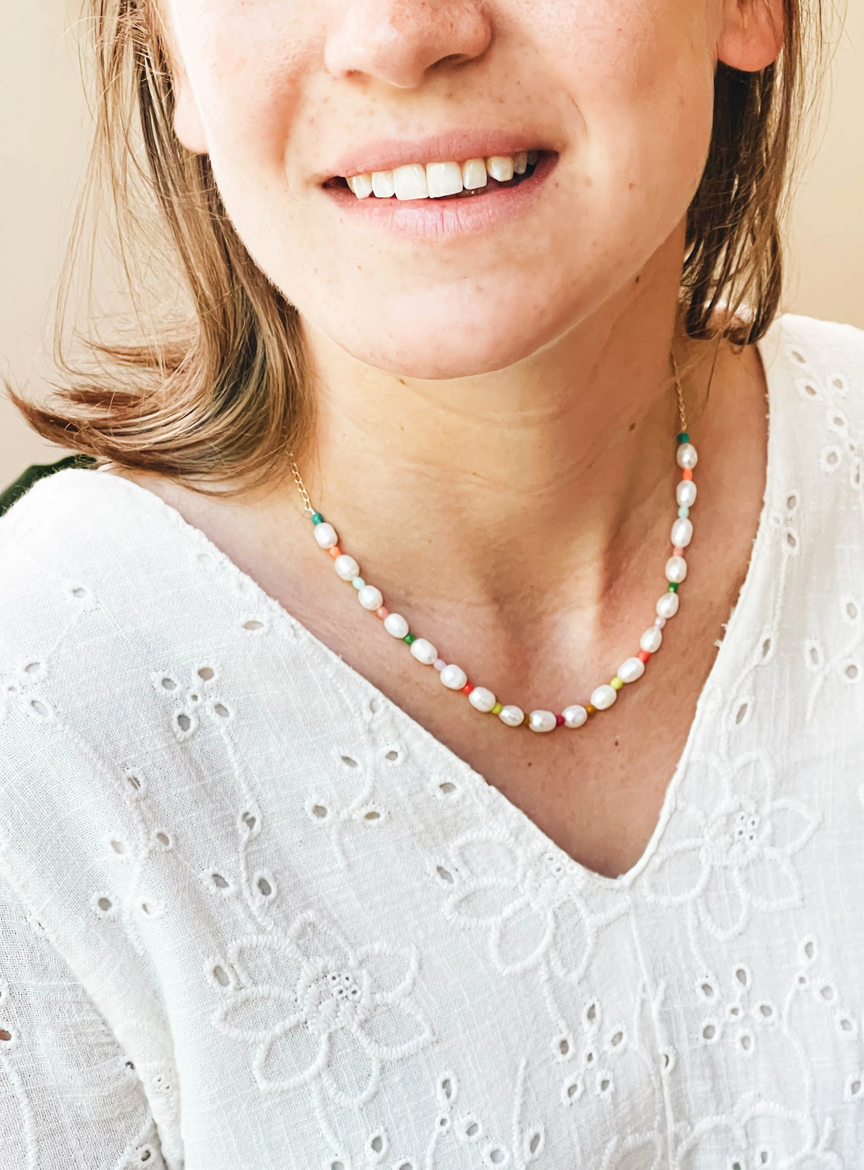 Freshwater Pearl necklace with tiny beads
