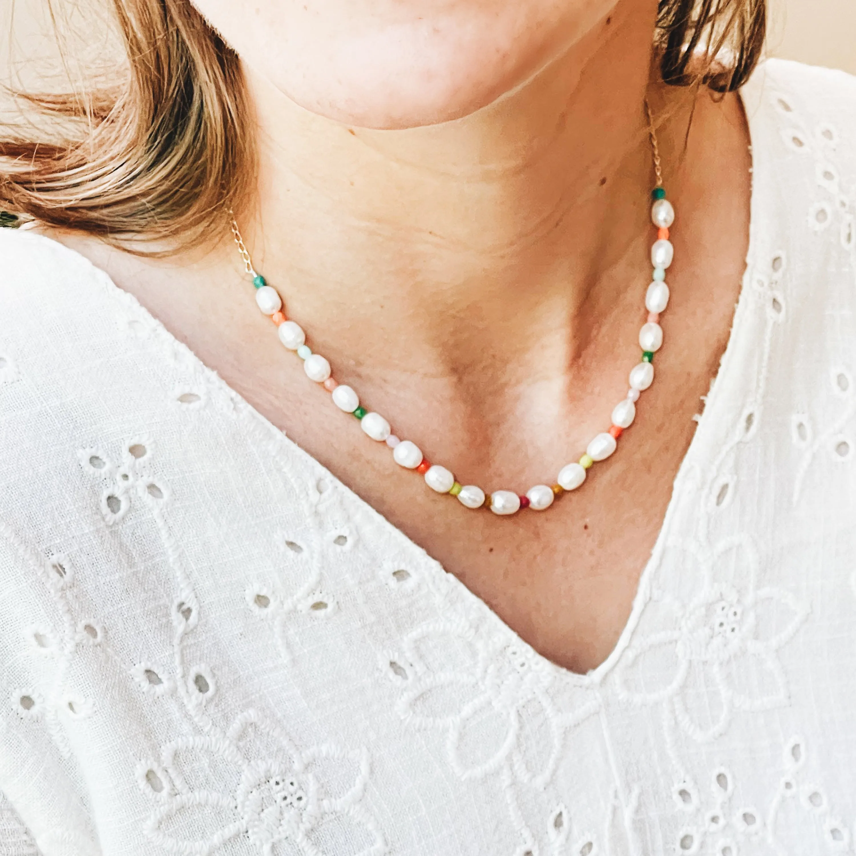 Freshwater Pearl necklace with tiny beads