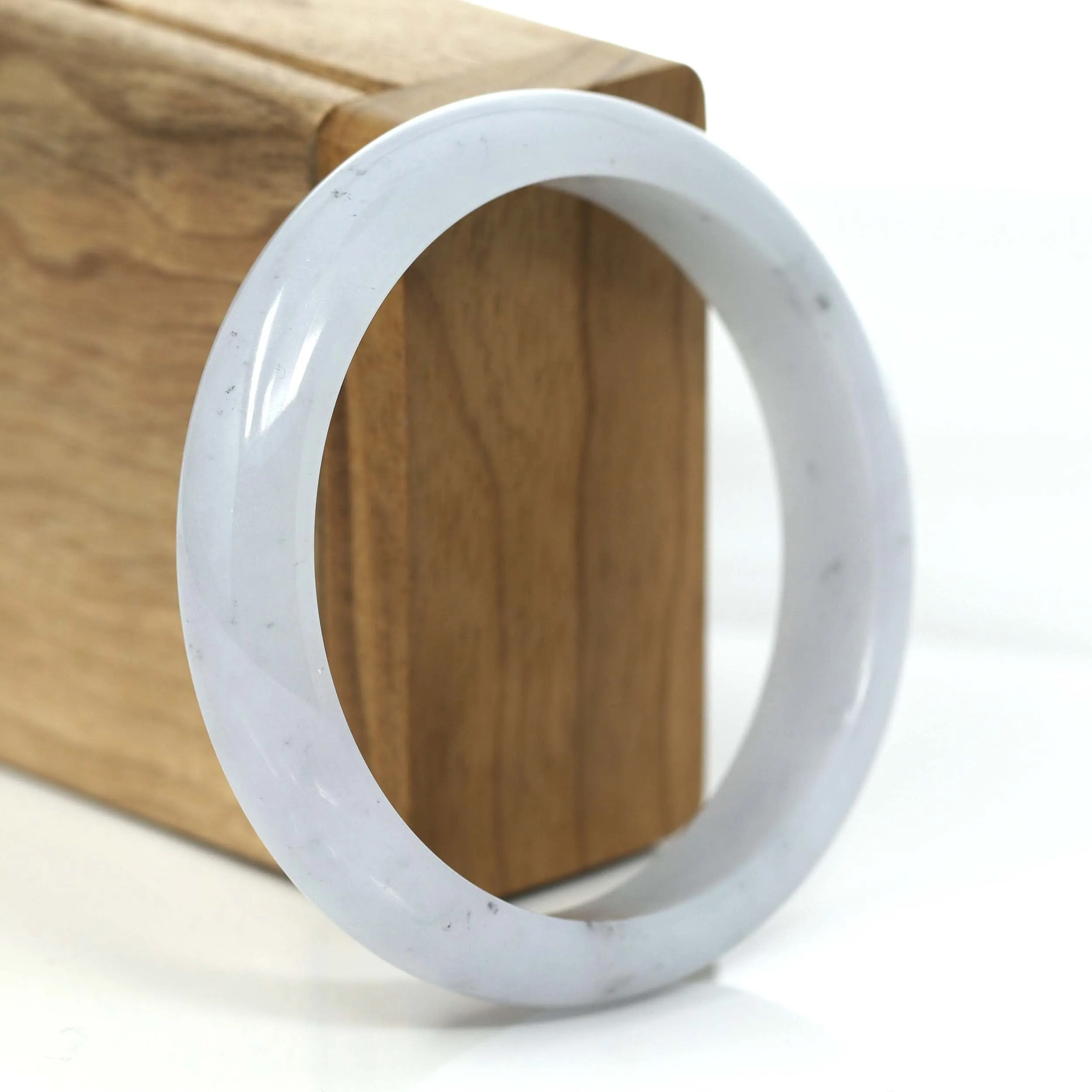 Genuine Burmese Light Lavender Green Jadeite Jade Bangle Bracelet (58.45 mm) #361
