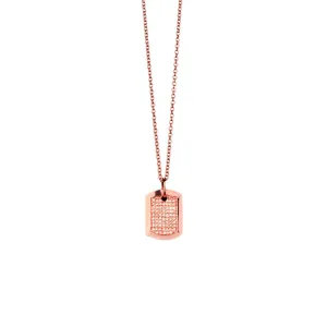 Gold Dog Tag - 18-Karat Amber Hue Gold Full Diamond Dog Tag - RED GOLD®