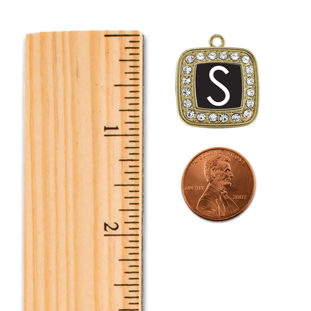 Gold My Initials - Letter S Square Charm Braided Bracelet