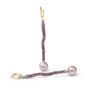 Hagnos Pearl and Ruby Earrings