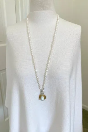 Haley Pearl Necklace | Nugget Pearls & Fireball Pendant | By Pearly Girls