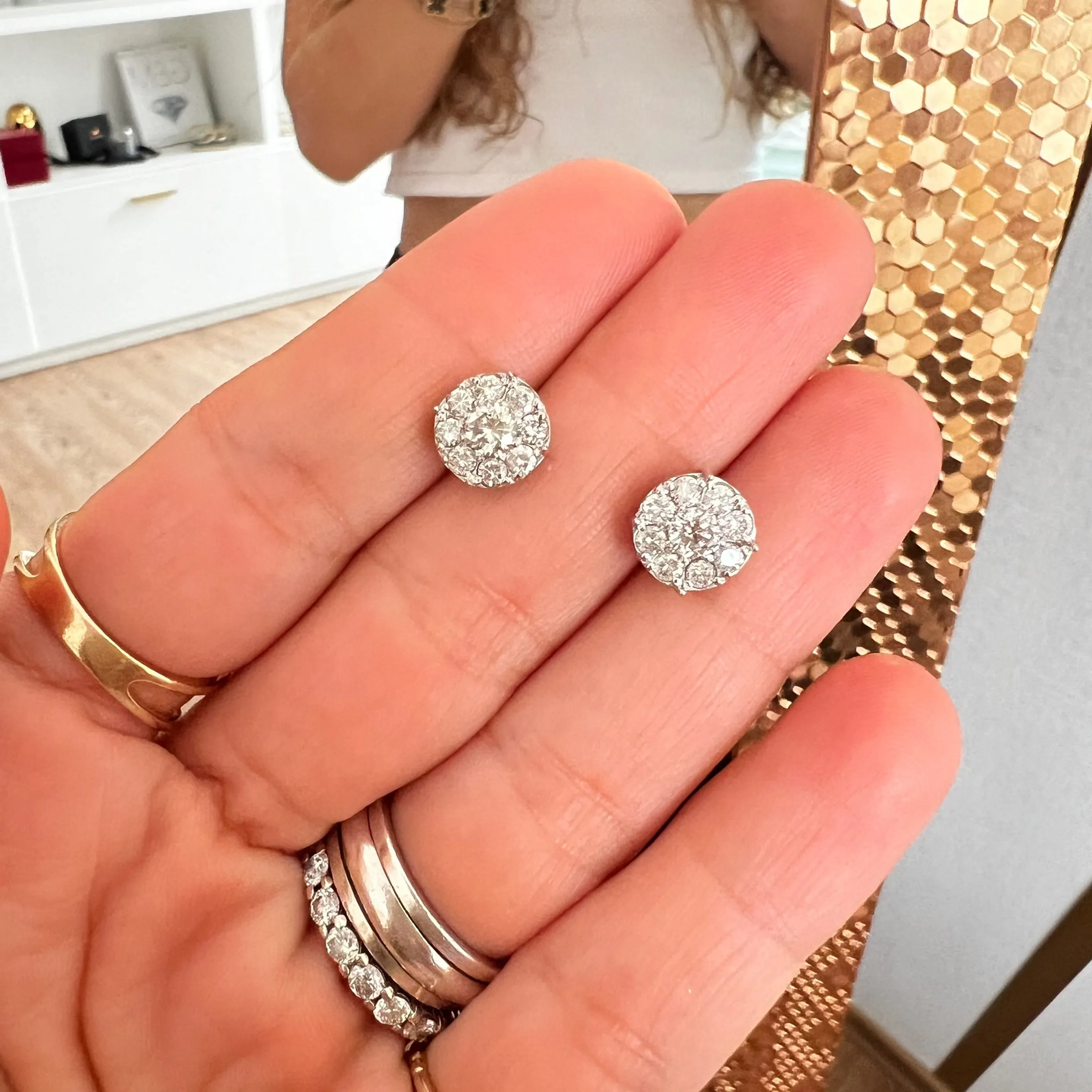 Illusion 3ct Round Diamond Studs
