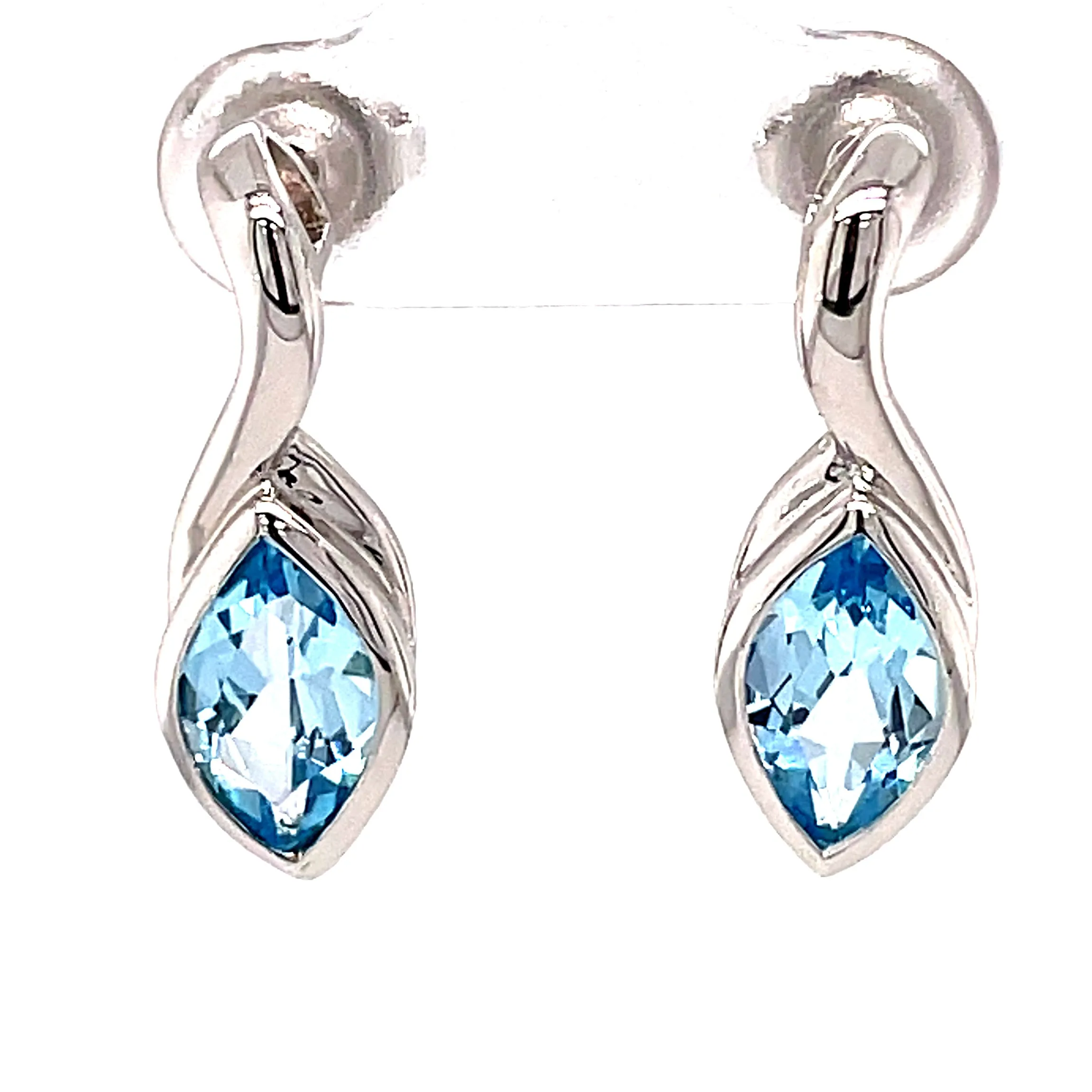 Kaleidoscope Marquise Blue Topaz Sterling Silver Stud Drops