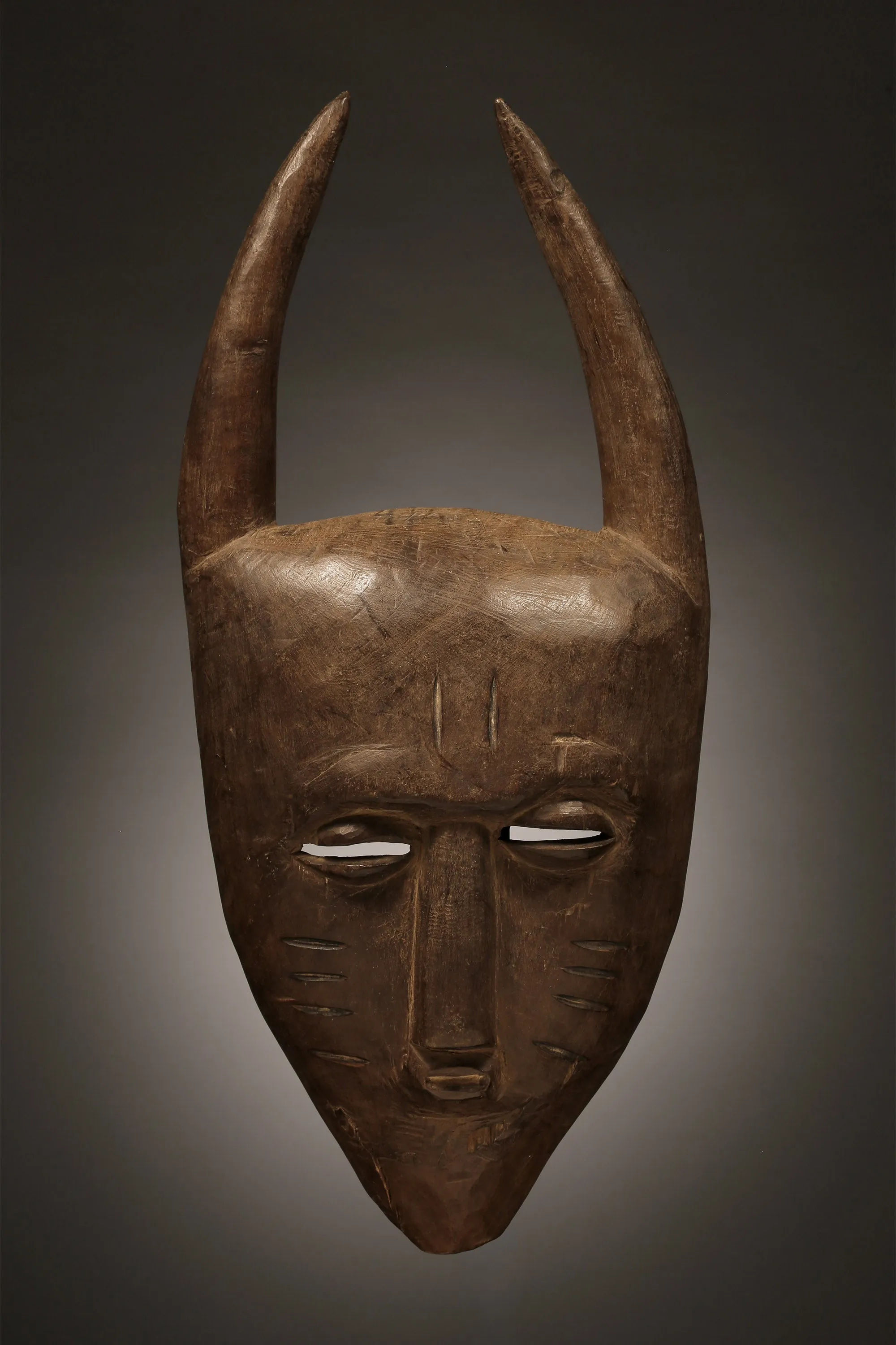 Ligbi Djimini Mask, Hand-Carved Wood, West African Art