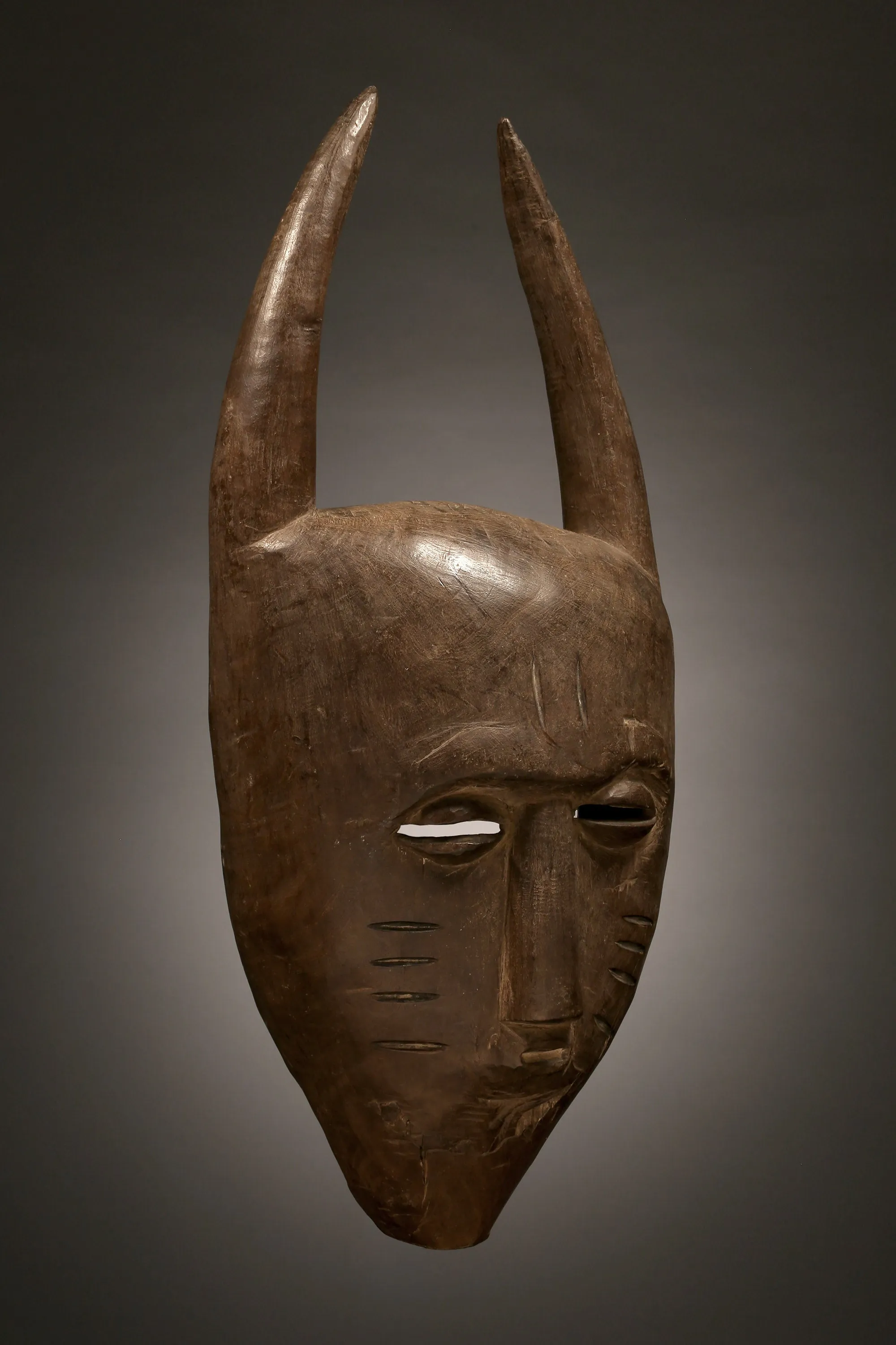 Ligbi Djimini Mask, Hand-Carved Wood, West African Art