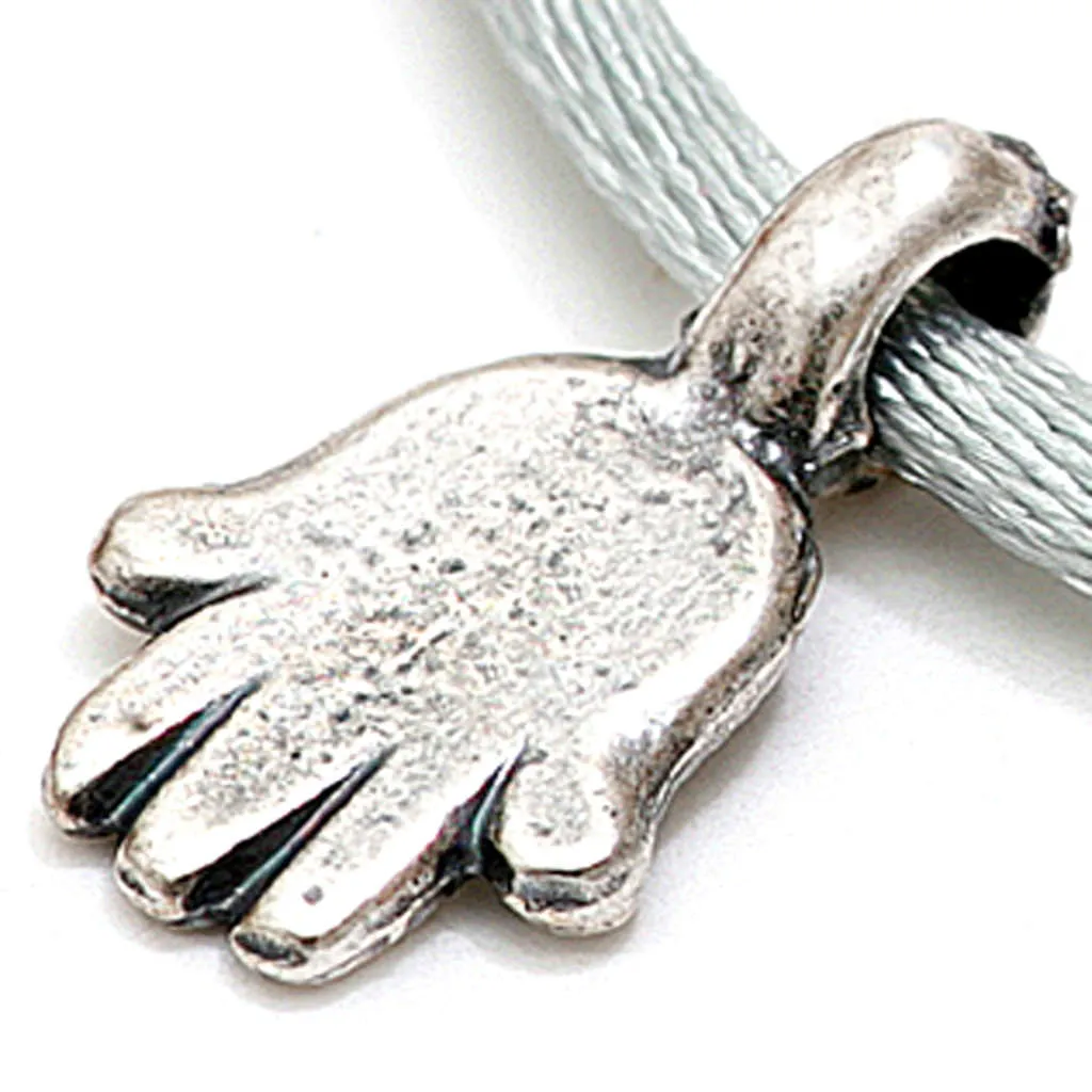 Mini Hamsa Hand Charm Satin Cord Bracelet