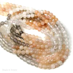 Moonstone Multi Grade A Round Smooth 4mm - 4.5mm (16-Inch Strand)